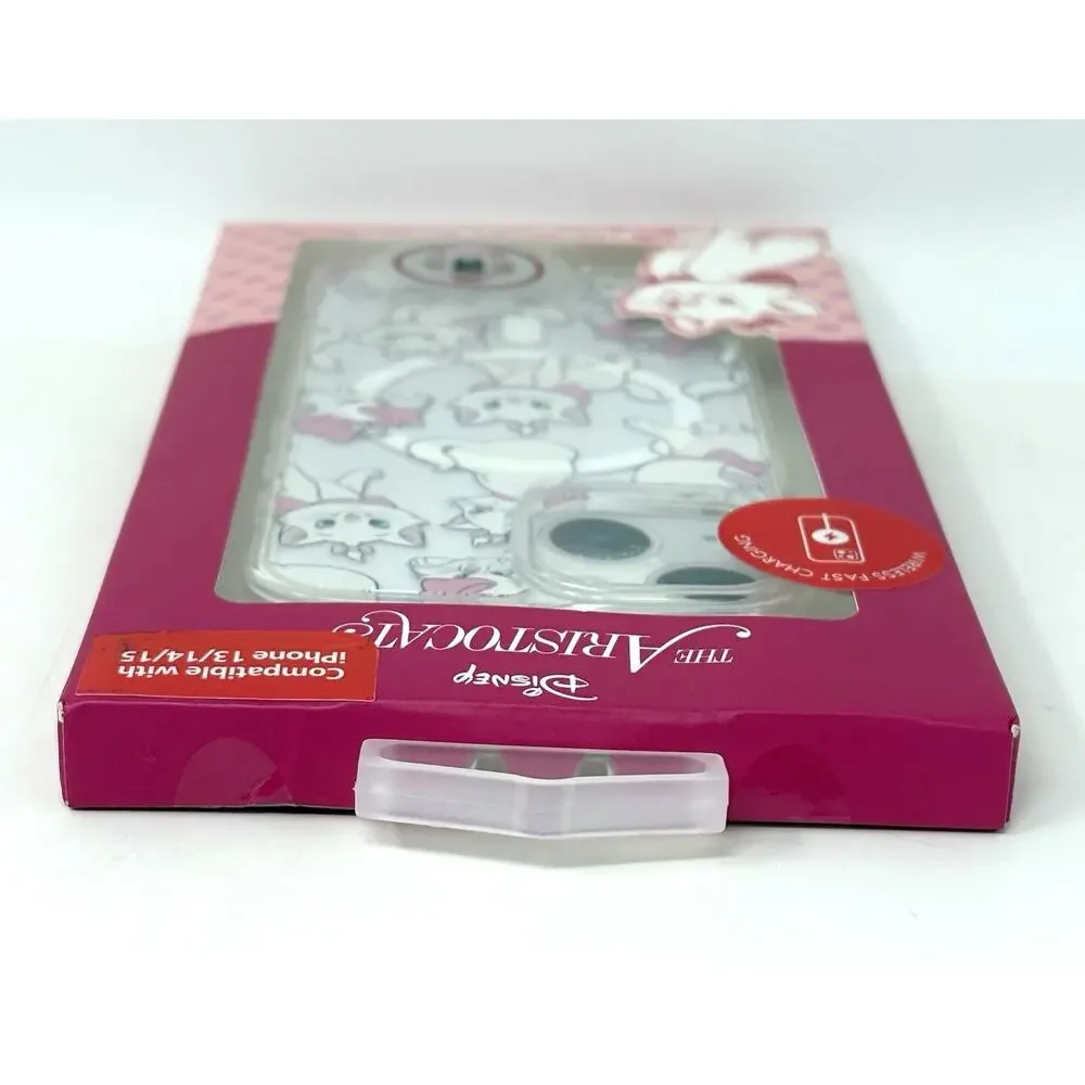 Disney Marie Aristocats iPhone 13/14/15 Case Skinny Dip Pink White Glitter NIB